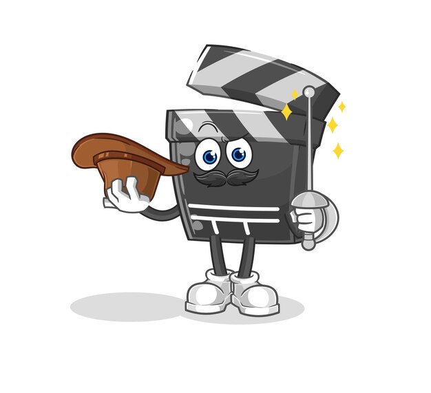 Vector de mascota de dibujos animados de personaje de esgrimista de tablilla