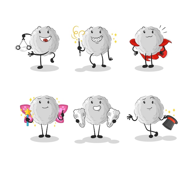 Vector de mascota de dibujos animados de personaje de grupo mágico de rock