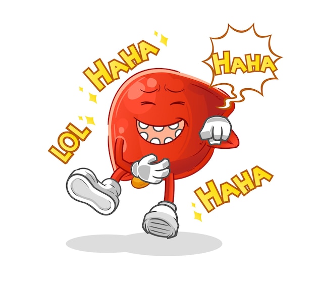 Vector de mascota de dibujos animados de personaje de Liver Laugh Out Loud