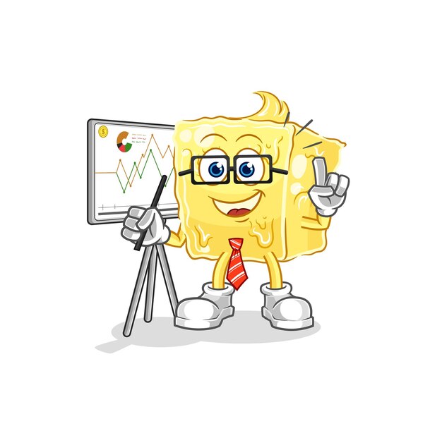 Vector de mascota de dibujos animados de personaje de marketing de mantequilla