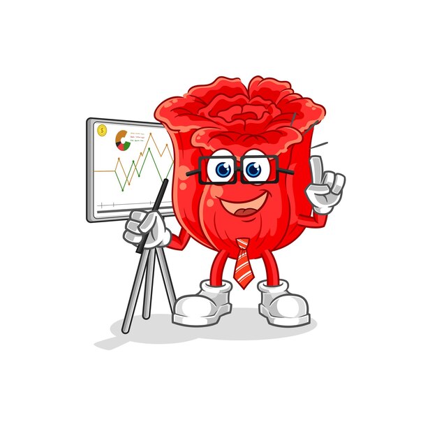 Vector de mascota de dibujos animados de personaje de marketing rosa