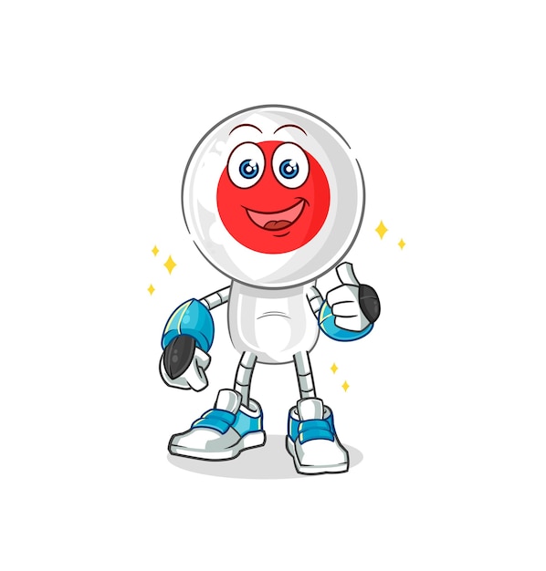 Vector de mascota de dibujos animados de personaje de robot de Japón
