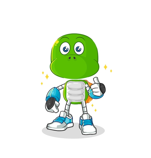 Vector de mascota de dibujos animados de personaje de robot de tortuga