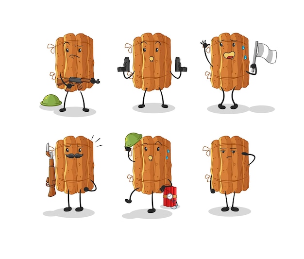 Vector de mascota de dibujos animados de personaje de tropas de canela