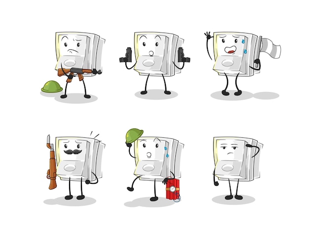 Vector de mascota de dibujos animados de personaje de tropas de interruptor de luz