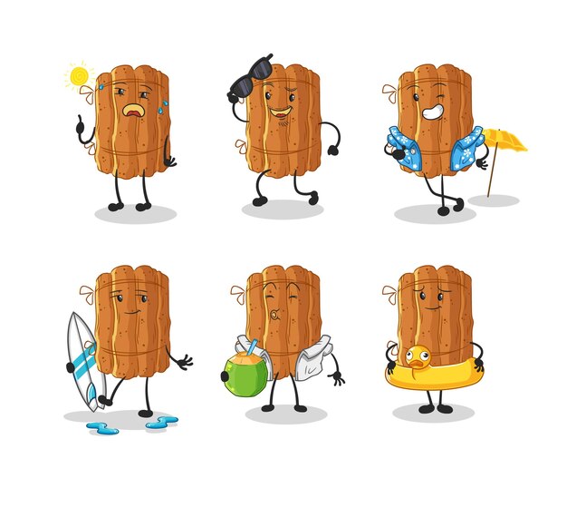 Vector de mascota de dibujos animados de personaje de vacaciones de canela