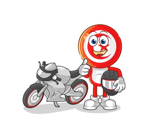 Vector de mascota de dibujos animados de Túnez racer character