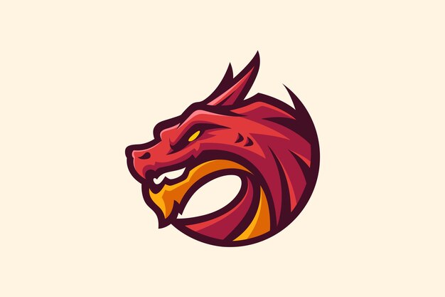 vector de la mascota del dragón rojo