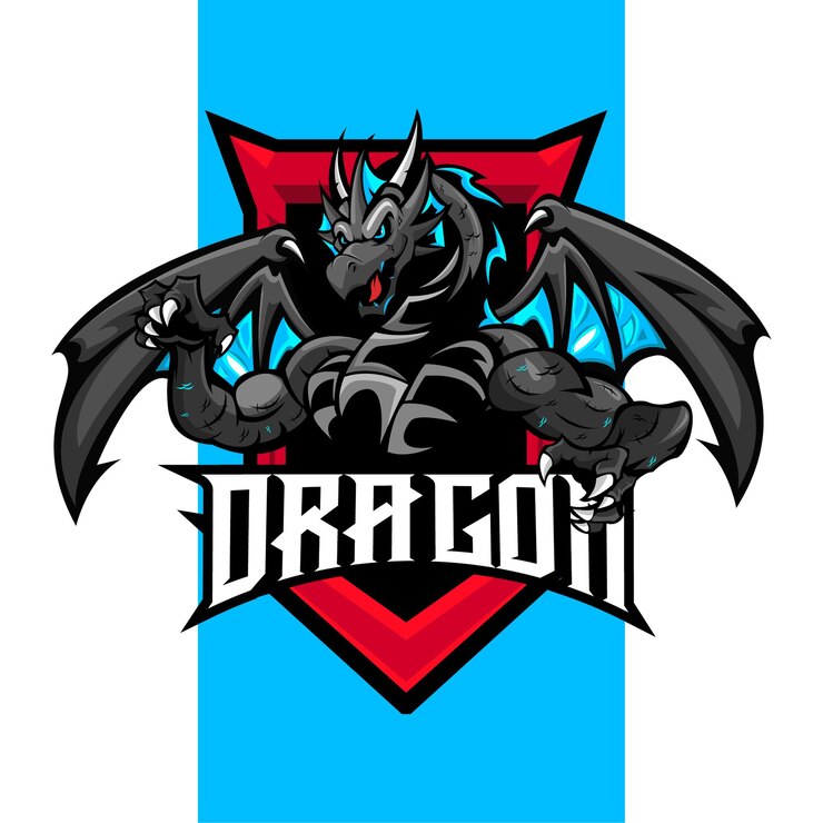 Vector vector de mascota del logotipo dragon esport