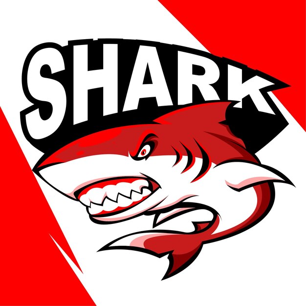 VECTOR DE MASCOTA DEL LOGOTIPO DE ESPORT DE TIBURÓN