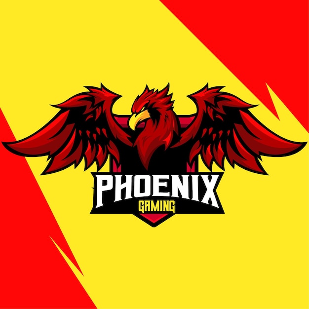 Vector vector de la mascota del logotipo phoenix esport