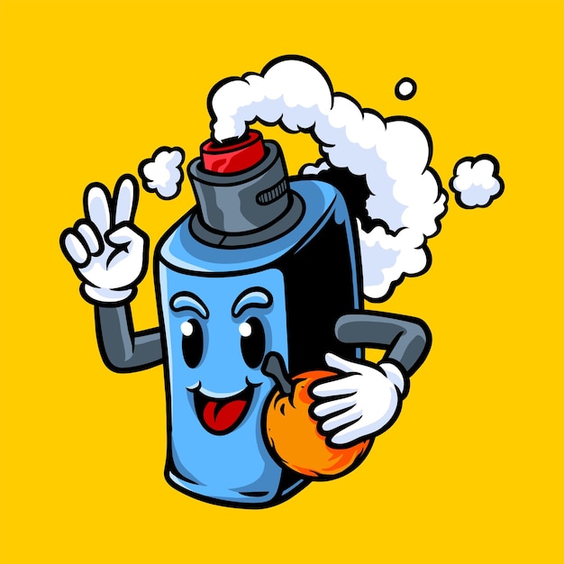 vector de mascota de logotipo de vape detallado