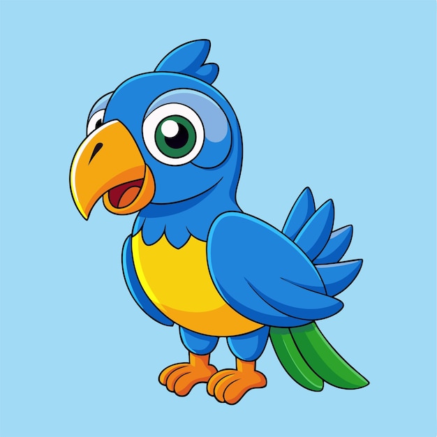 Vector de mascota de pájaro lindo aislado
