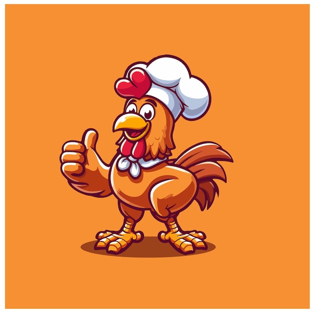 Vector vector de la mascota del personaje de la comida de pollo