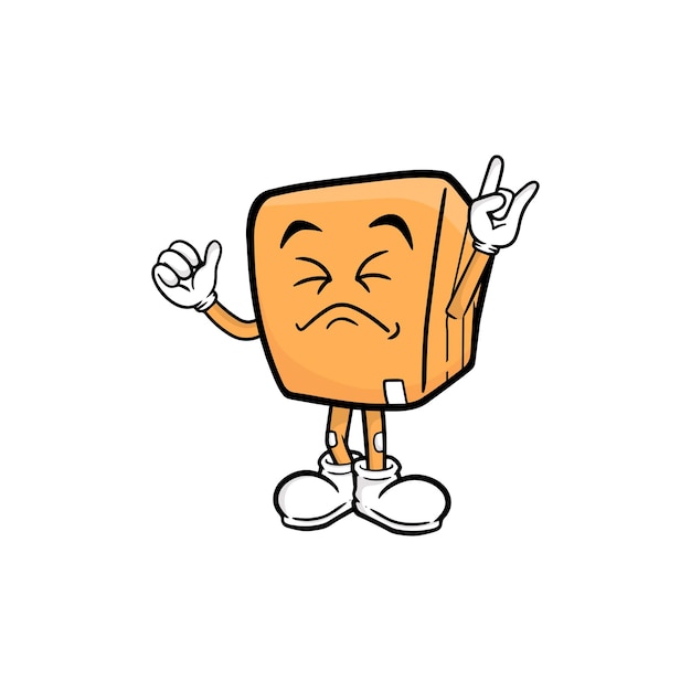 Vector de la mascota del personaje de dibujos animados de caja