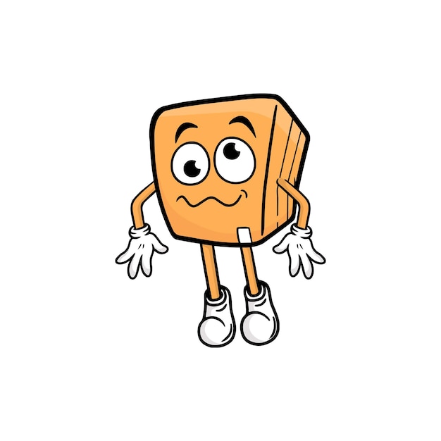 Vector de la mascota del personaje de dibujos animados de caja