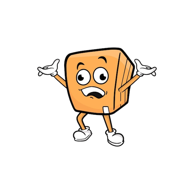 Vector de la mascota del personaje de dibujos animados de caja