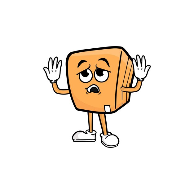 Vector de la mascota del personaje de dibujos animados de caja