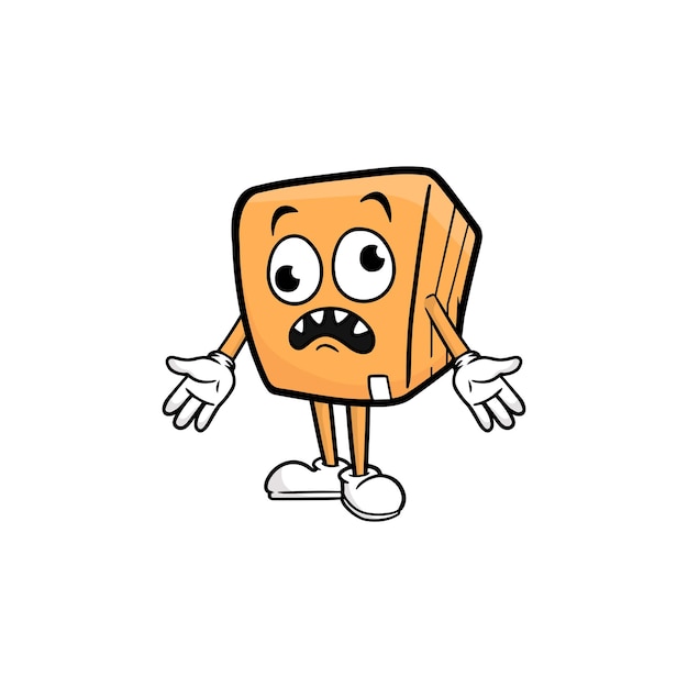 Vector de la mascota del personaje de dibujos animados de caja