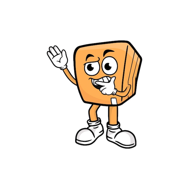 Vector de la mascota del personaje de dibujos animados de caja