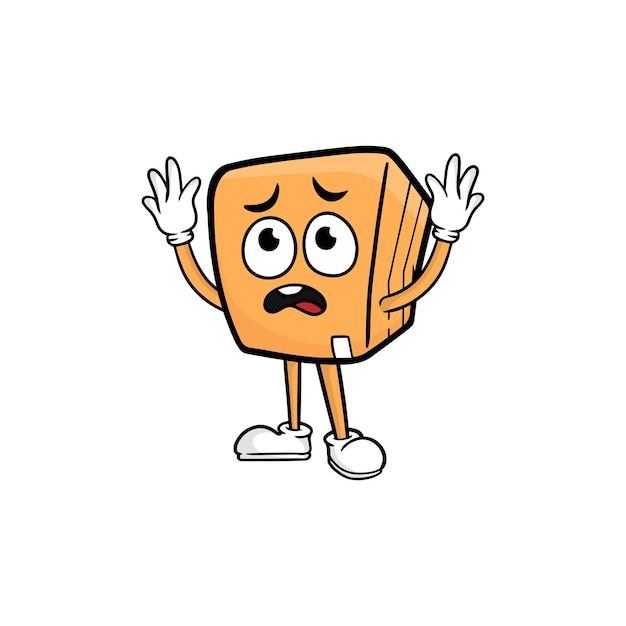 Vector de la mascota del personaje de dibujos animados de caja