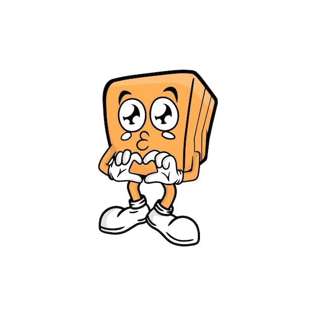 Vector de la mascota del personaje de dibujos animados de caja
