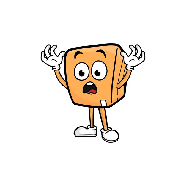 Vector de la mascota del personaje de dibujos animados de caja