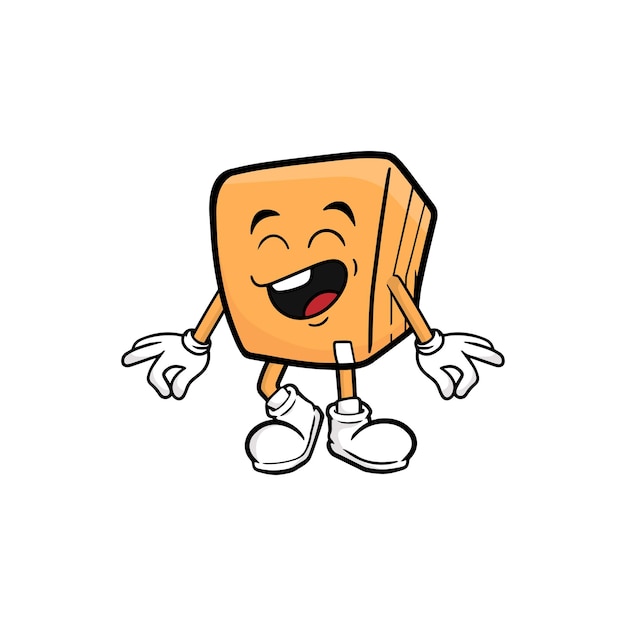 Vector de la mascota del personaje de dibujos animados de caja