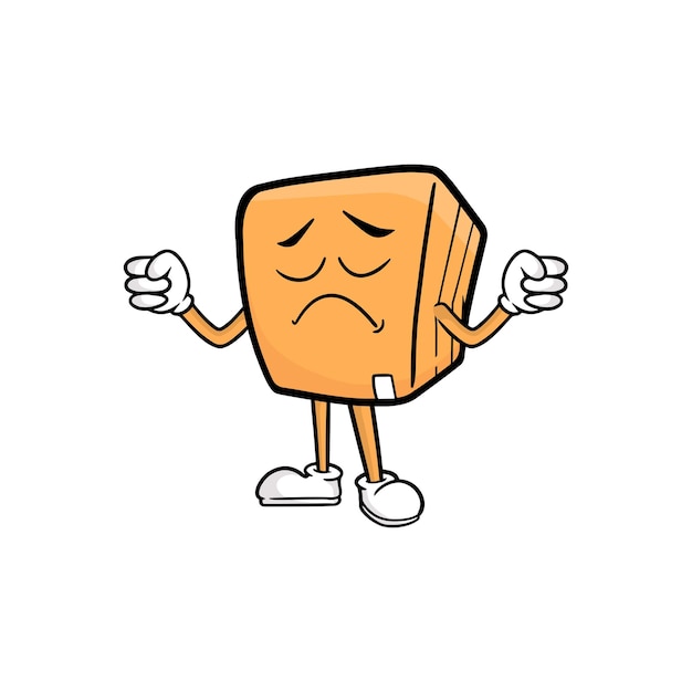 Vector de la mascota del personaje de dibujos animados de caja