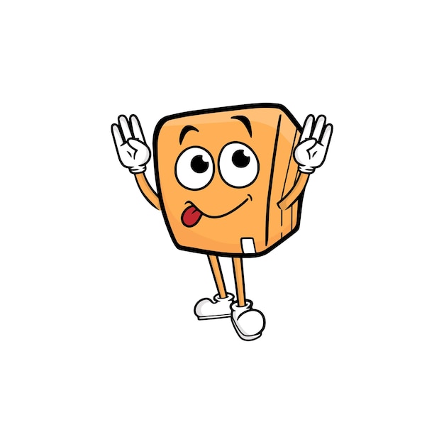 Vector de la mascota del personaje de dibujos animados de caja