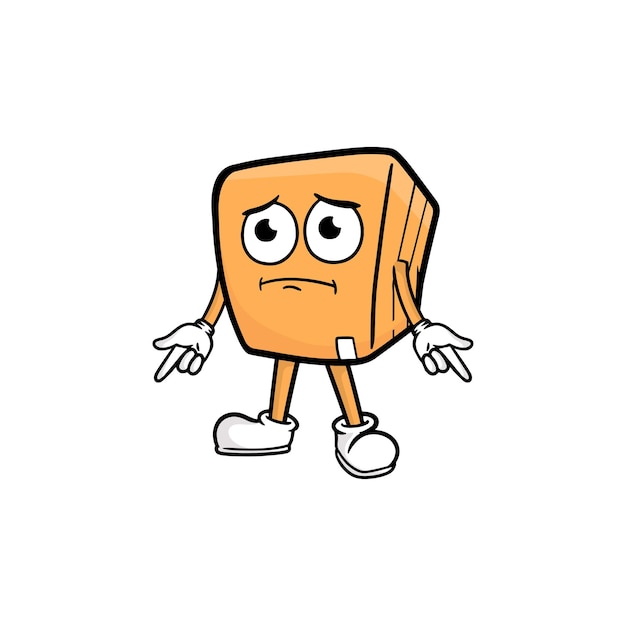 Vector de la mascota del personaje de dibujos animados de caja