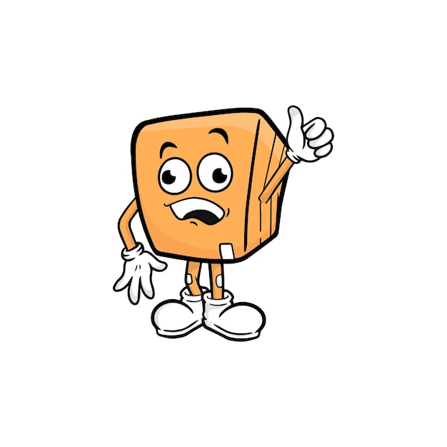 Vector de la mascota del personaje de dibujos animados de caja