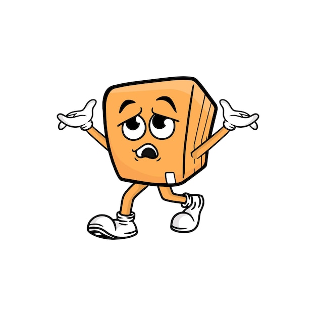 Vector de la mascota del personaje de dibujos animados de caja