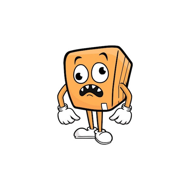 Vector de la mascota del personaje de dibujos animados de caja