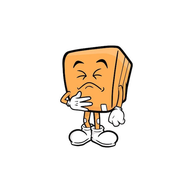 Vector de la mascota del personaje de dibujos animados de caja