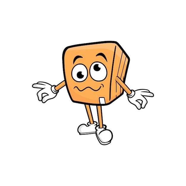 Vector de la mascota del personaje de dibujos animados de caja