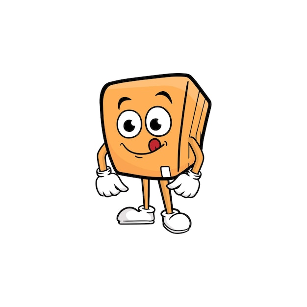 Vector de la mascota del personaje de dibujos animados de caja