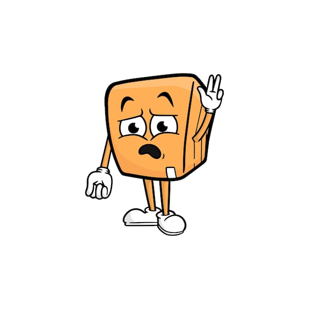 Vector de la mascota del personaje de dibujos animados de caja