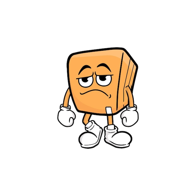 Vector de la mascota del personaje de dibujos animados de caja