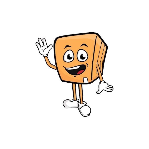 Vector de la mascota del personaje de dibujos animados de caja