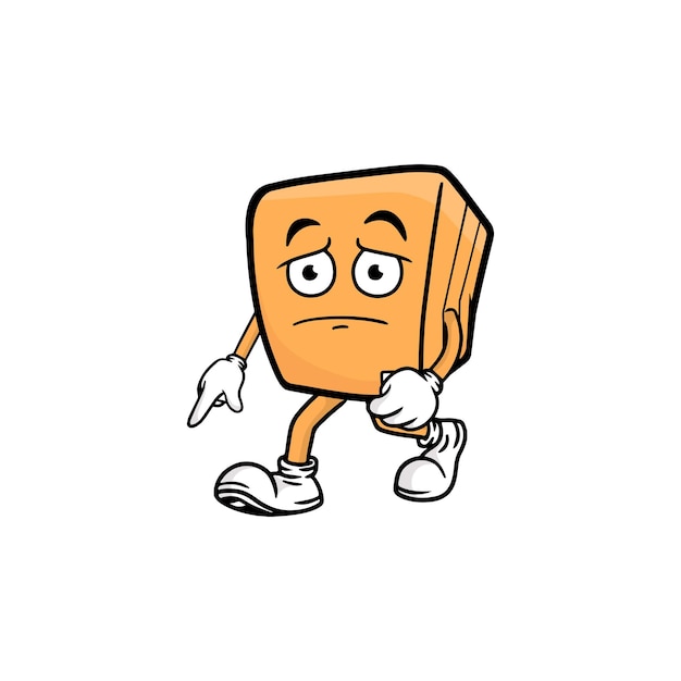 Vector de la mascota del personaje de dibujos animados de caja