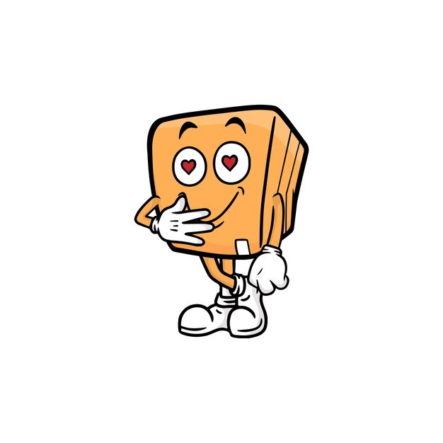Vector de la mascota del personaje de dibujos animados de caja