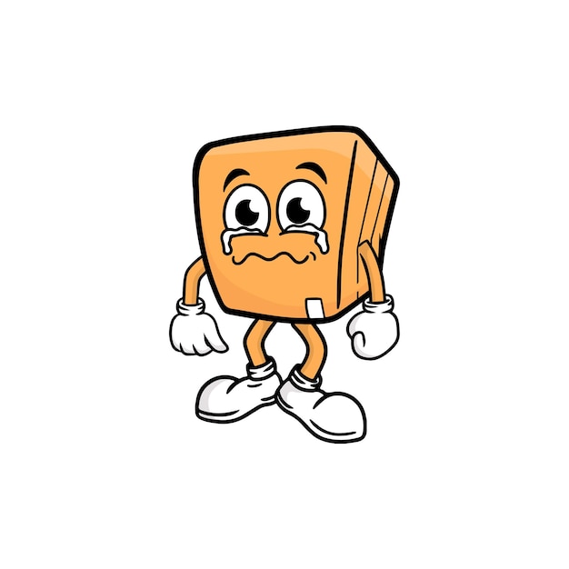 Vector de la mascota del personaje de dibujos animados de caja