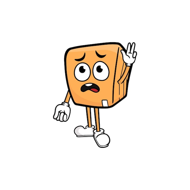 Vector de la mascota del personaje de dibujos animados de caja