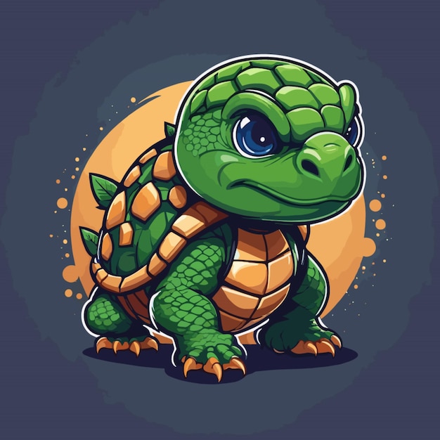 Vector de la mascota de la tortuga sobre un fondo blanco