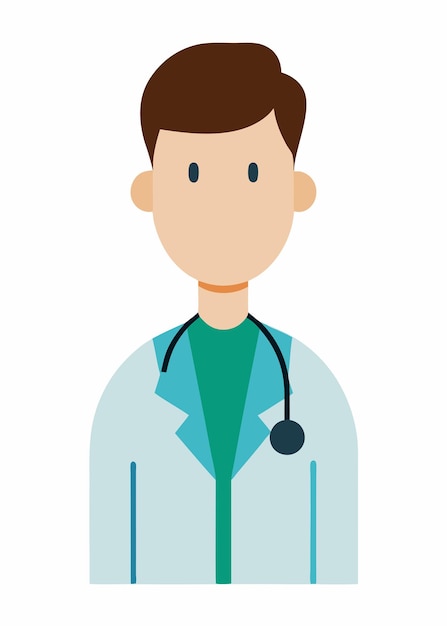 Vector de médico en fondo blanco