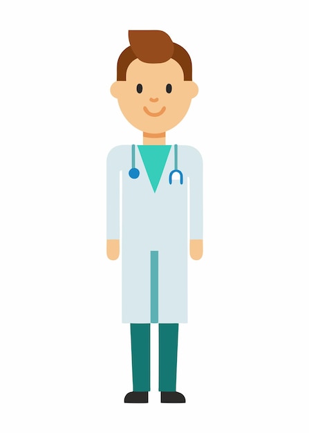 Vector de médico en fondo blanco