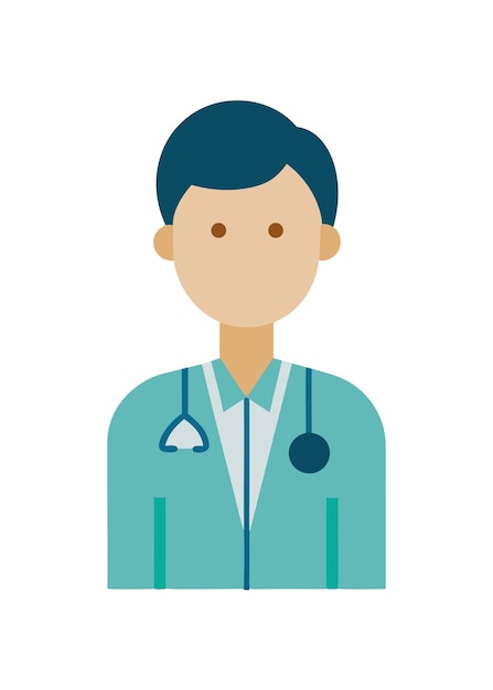 Vector de médico en fondo blanco