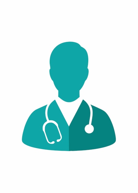 Vector de médico en fondo blanco