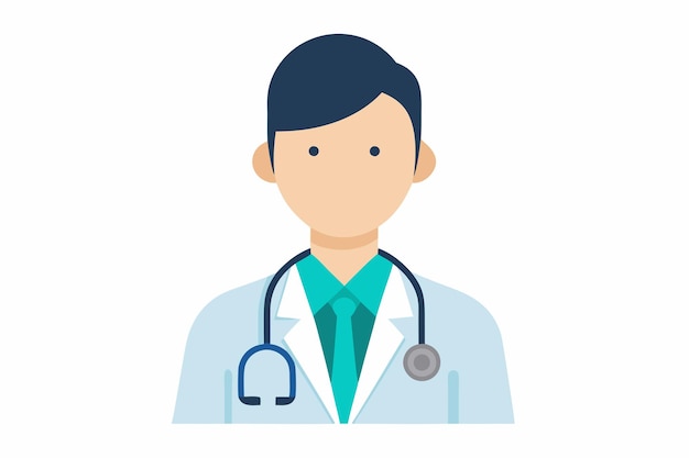 Vector de médico en fondo blanco